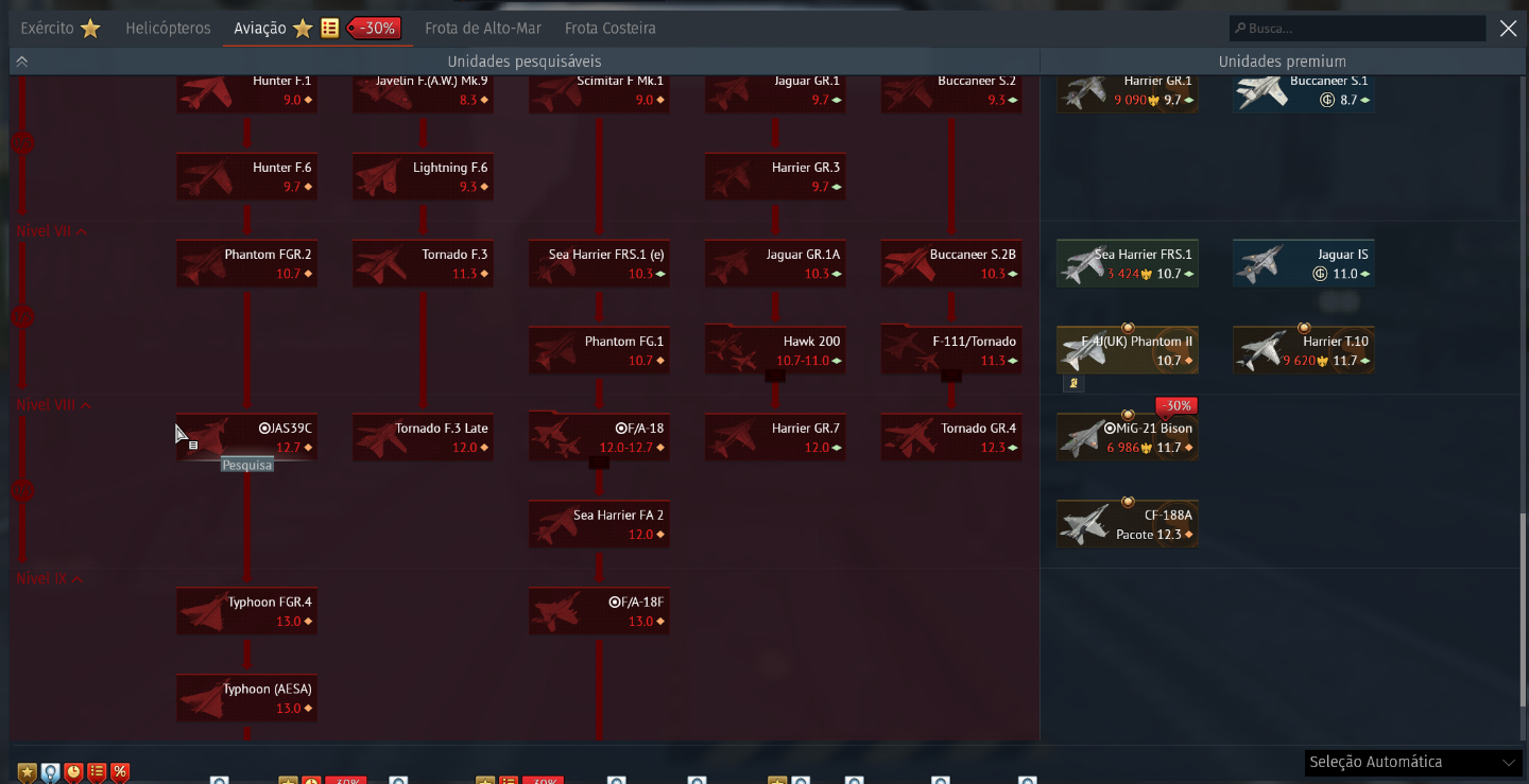 CONTA WAR THUNDER 2013 - 45 VEICULOS PREMIUM - MAIORIA DOS TOP TIER!