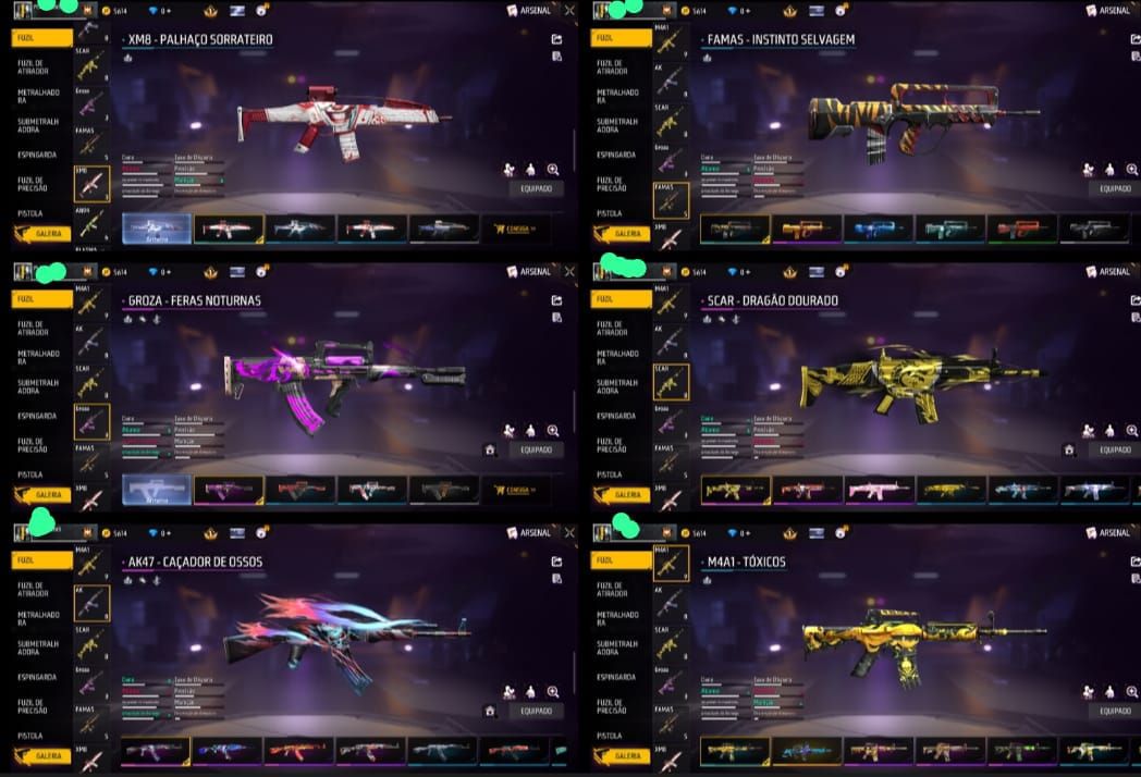 Conta Free Fire 6 Anos - 223 Peitorais - Level 65 - UMP Atributada - Conta Antig