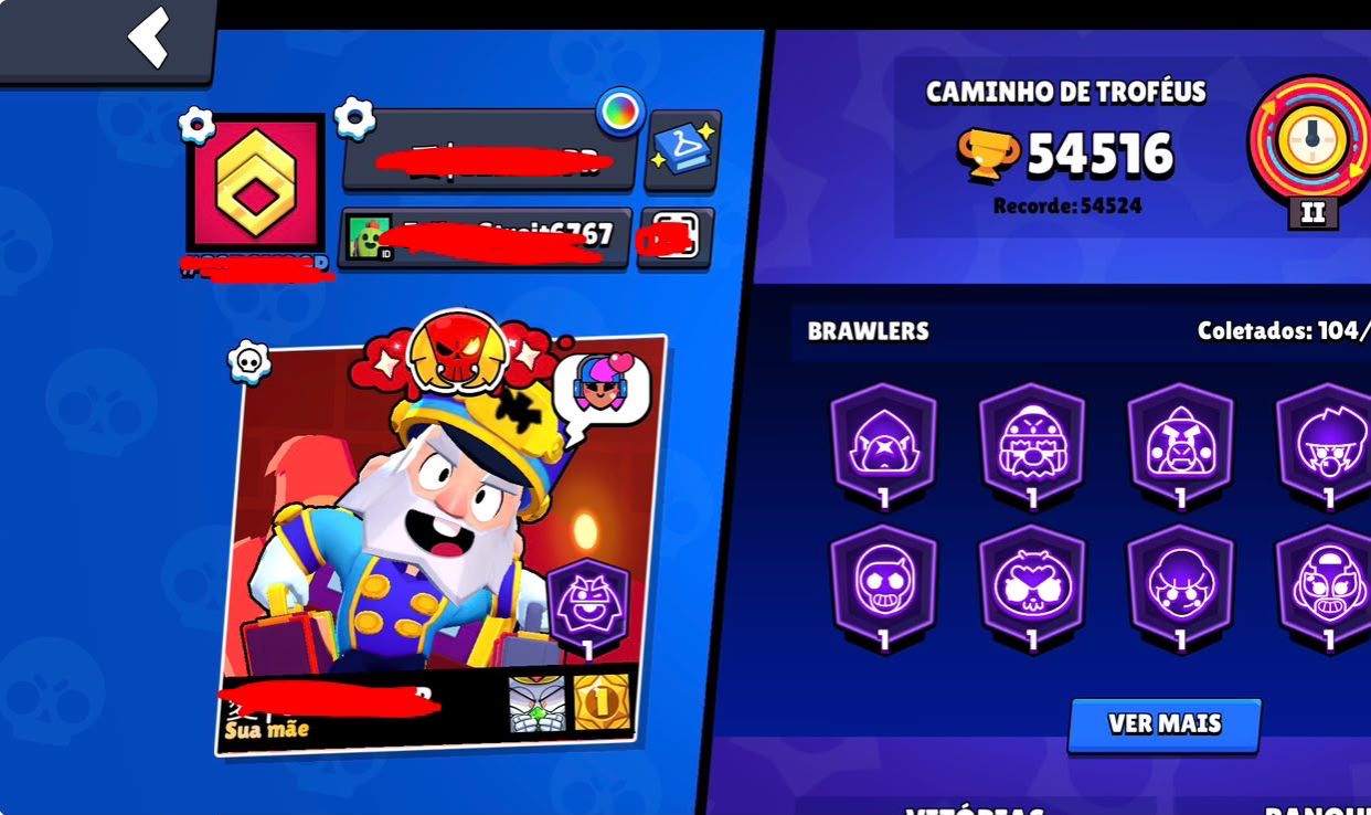 CONTA DE BRAWL STARS 54K DE TROFEUS 104/108 | 2018