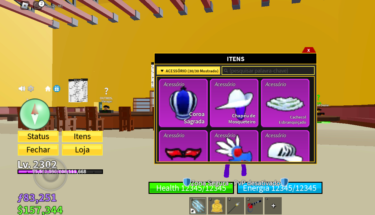 CONTA ROBLOX MUITO FORTE NO BLOX FRUIT ⚡ COM PASSES⚡ SO AQUI