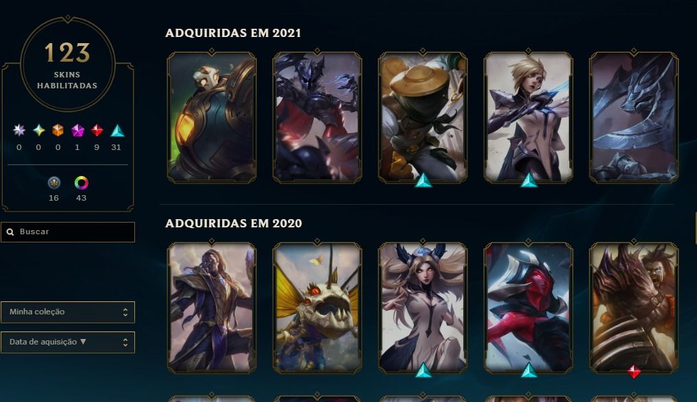 Conta Mestre 60% Winrate(49W 33L), 120 skin no preço