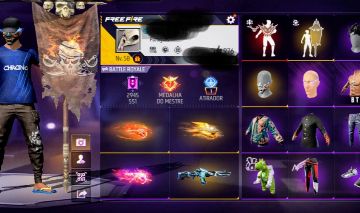 Conta Free Fire Com Bandeirão e Skins De Punhos