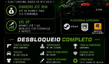 UPAGEM DE CONTAS GTA V ONLINE PC Dinheiro/Lvl/Desbloqueio (LEGACY/ENHANCED)