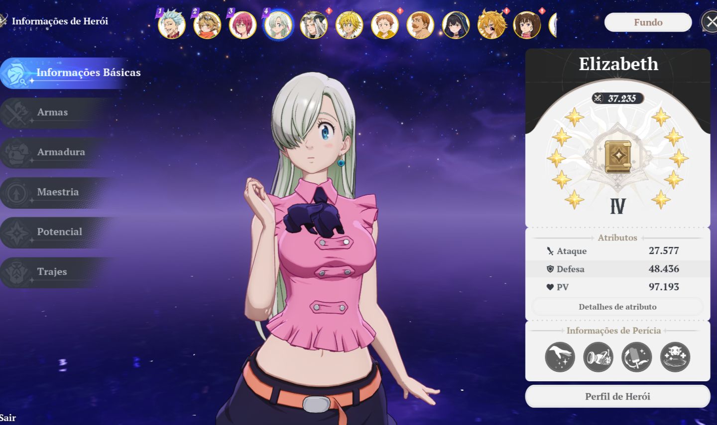 NA EAST - CONTA END GAME - TODOS OS CHARS - MERLIN, BAN, ELIZABETH P10