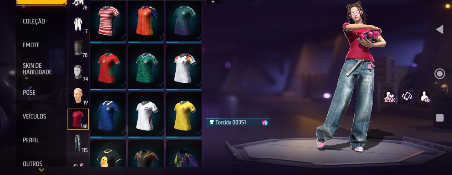 Conta free fire+ 6 anos