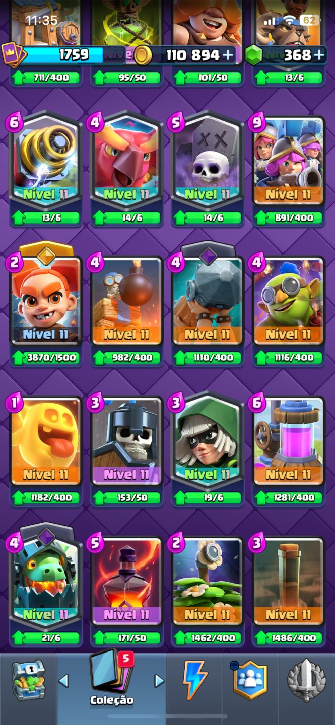 CONTA CLASH 5 ANOS + CARTAS FULL