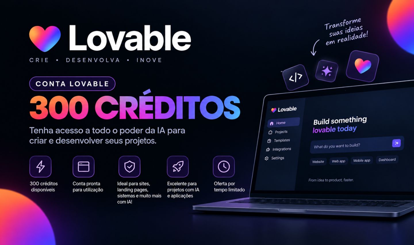 300 créditos lovable