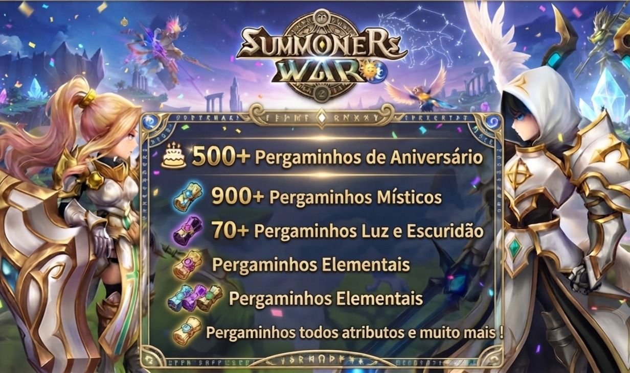 Summoners War - Mega Summonada 2000+ Pergaminhos ! Melhor Preço