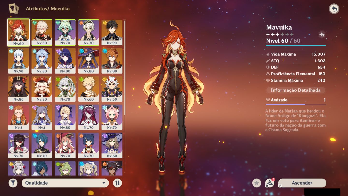 CONTA GENSHIN IMPACT COM 13 PERSONAGENS T5, E 3 ARMAS T5