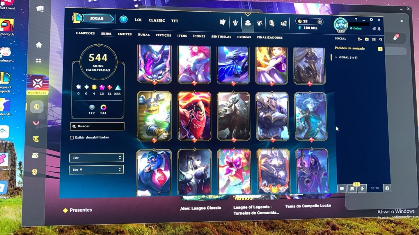 CONTA LOL 544 SKINS + VALORANT | CONTA 2015 | LV 844 | BR