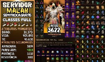 Continha de diablo com Bárbaro, Monge, Tempest, BK, DH e Necromante FULL 3900res