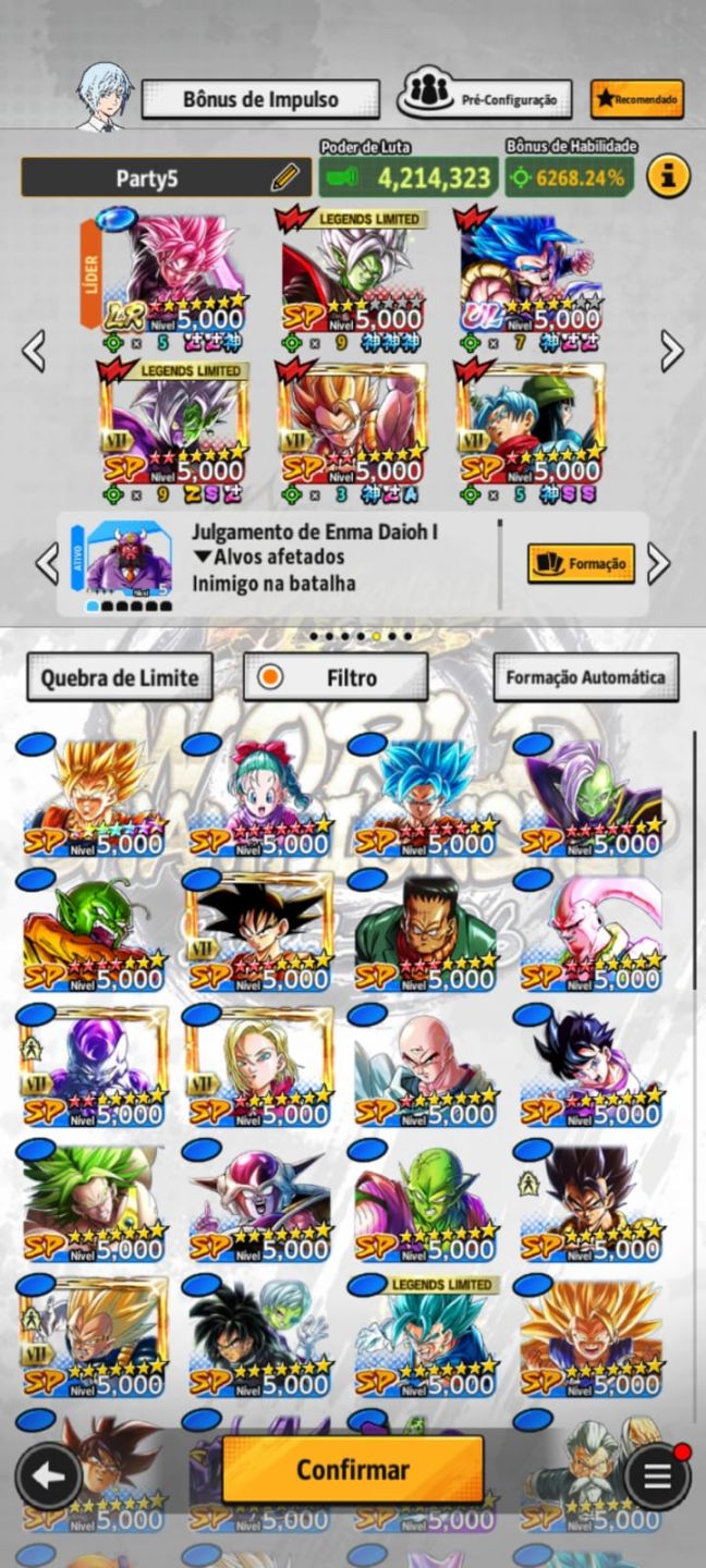 Conta completa, times formados e equipamentos godly com goku Black lf