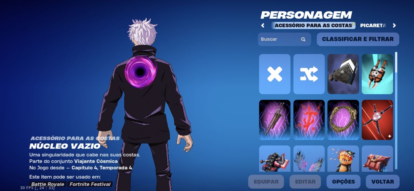 CONTA DE FORTNITE FULL ACESSO 56 SKINS COMO: GOJO, GOKU BLACK, LEVI, GOHAN E ETC