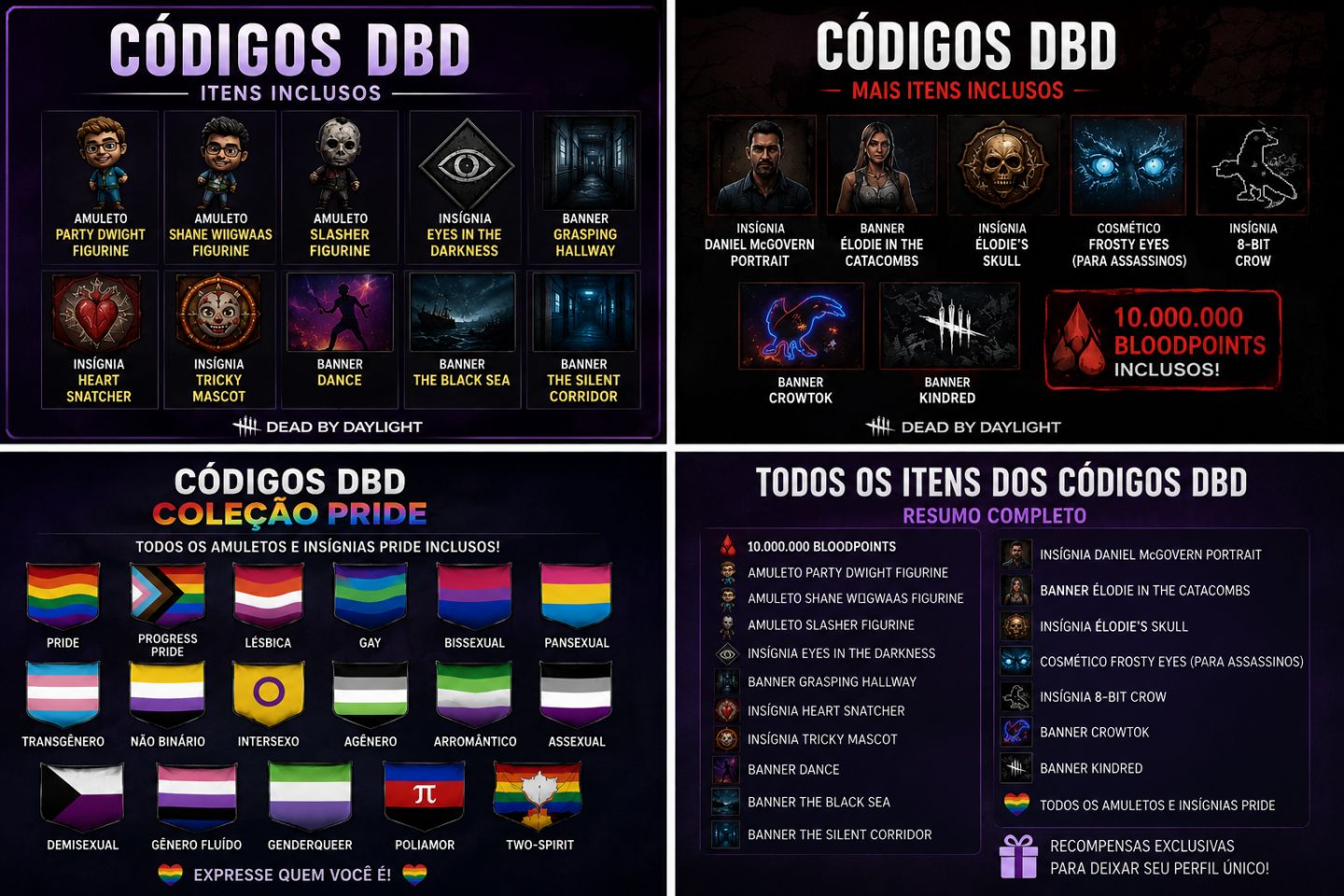 Códigos DBD Ativos | 38 Códigos + Todos os Pride