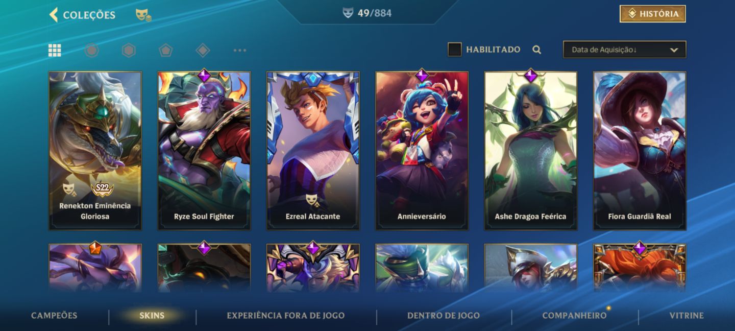 Conta wild Rift com skin várus cupido imortal