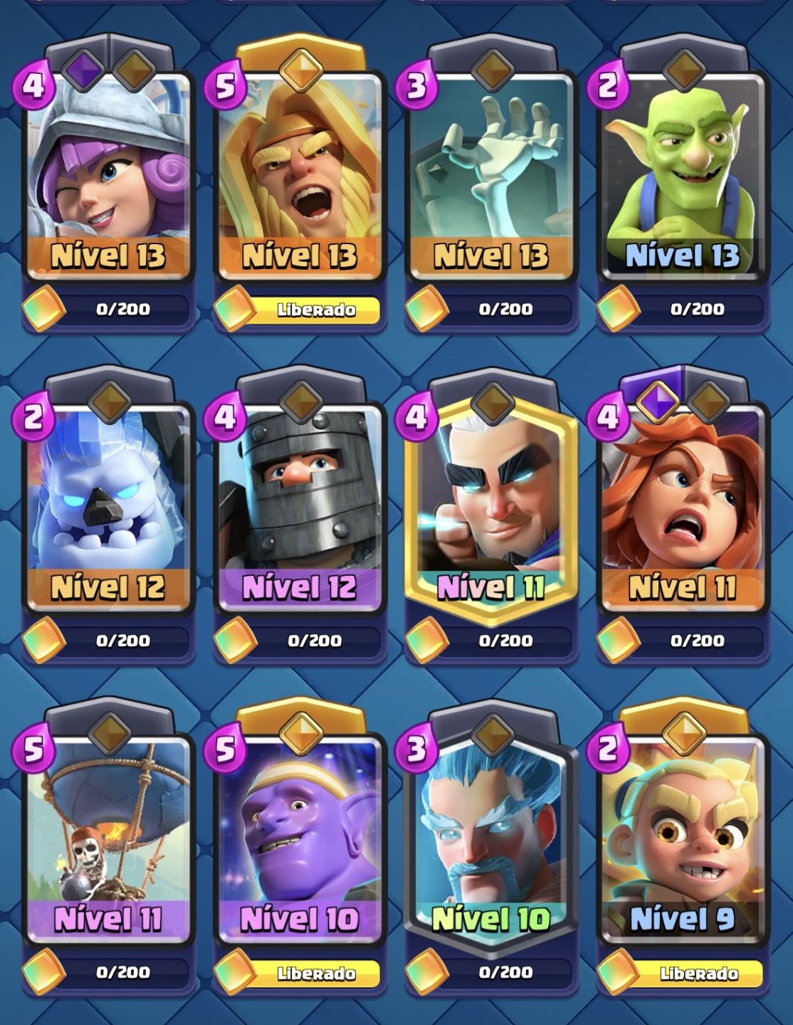 Conta Clash Royale Conta antiga mais 10 anos, varias skins e cartas