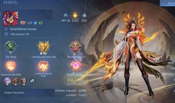 Conta Antiga Lvl 129, Full Herois, Full Emblemas, Muitas Skins e Colecionaveis!!