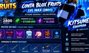 CONTA LVL MAX (2800) + KITSUNE EQUIPADA + SPIRIT/VENOM NO BAÚ