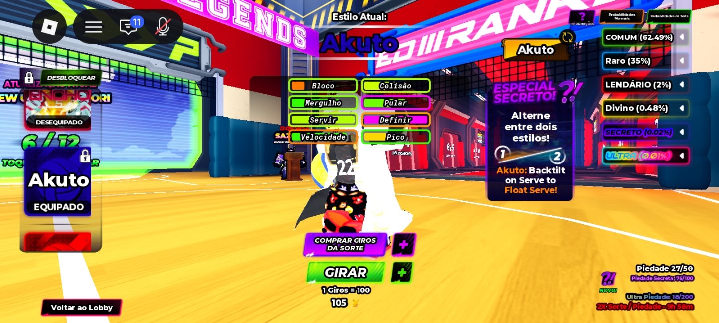 Conta VOLLEYBALL LEGENDS LV.101 com Encho OG AD!!