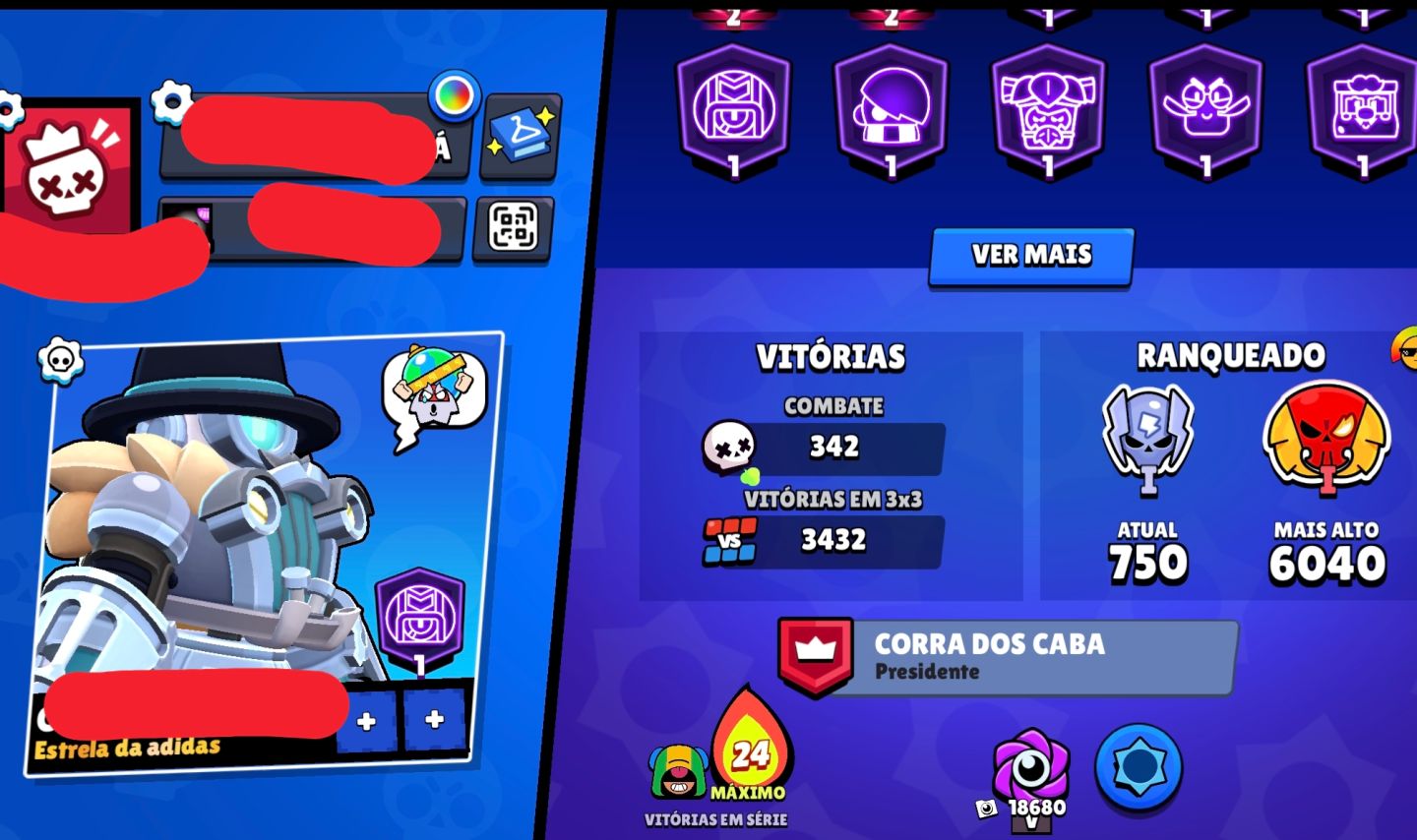 CONTA DE BRAWL STARS COM SKINS RARAS