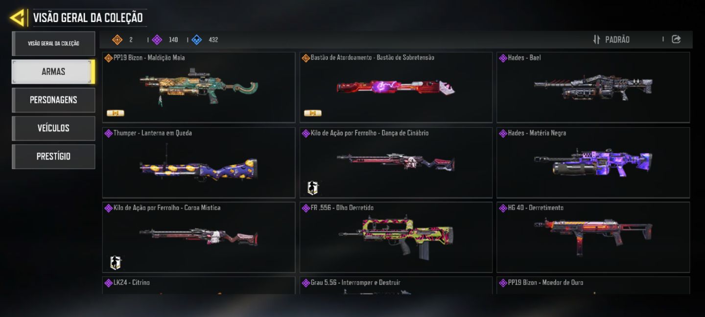 CONTA COD MOBILE +500 SKINS DE ARMA