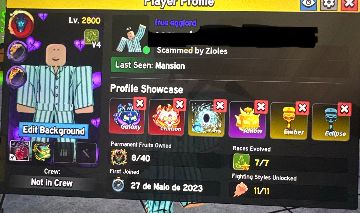 CONTA EXTREMAMENTE RARA BLOX FRUITS ENDGAME