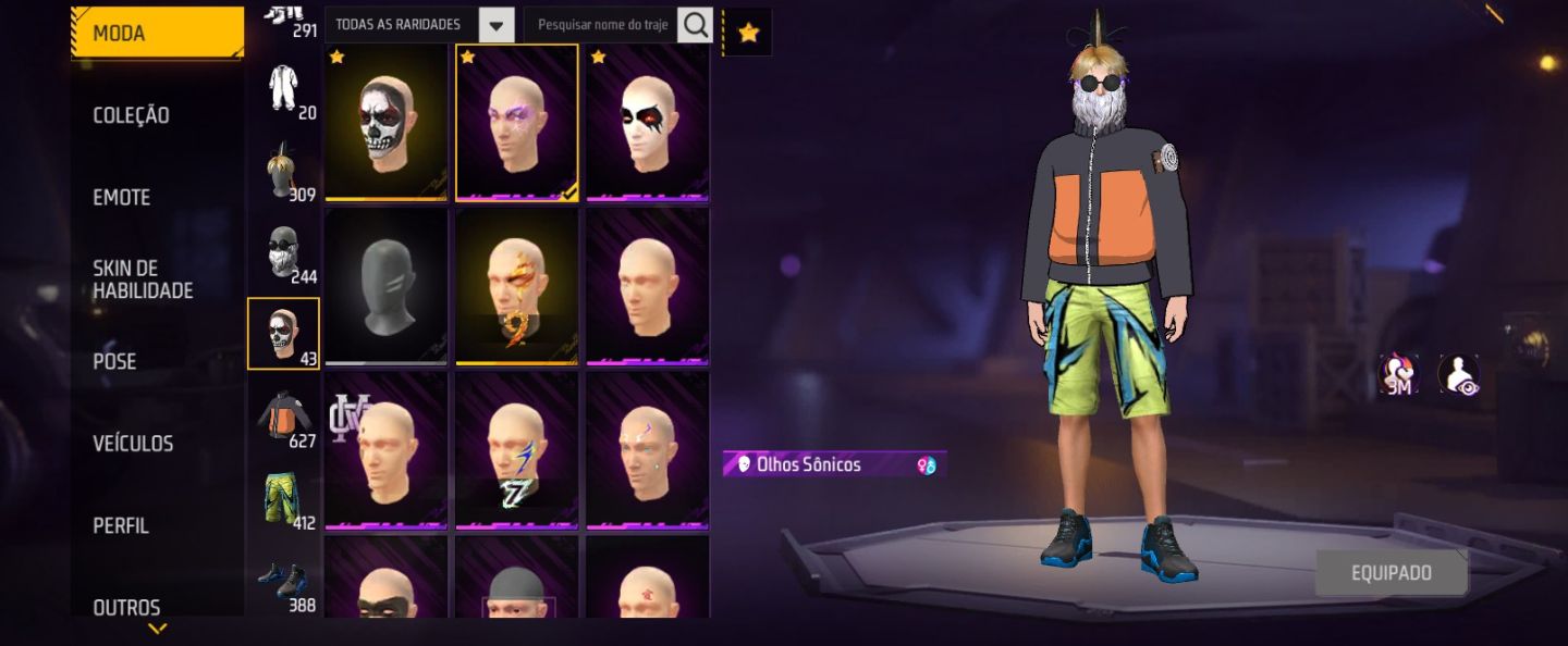Conta Free Fire Gemada | Muitos Peitorais, Bandeirão, Barbinha ( Leia Desc)