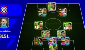 CONTA DE EFOOTBALL MOBILE COM 3151 DE FORÇA COLETIVA/DIVISÃO ATUAL 8 E 5