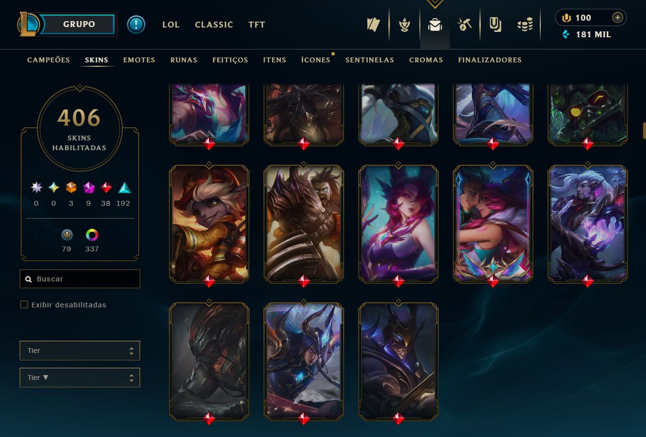 CONTA LEAGUE OF LEGENDS +406 SKINS [Ex Mestre]