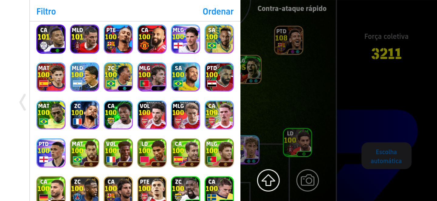 Conta de Efootball com Messi Blitz Curler + Cr7 Willpower + lamine yamal pack