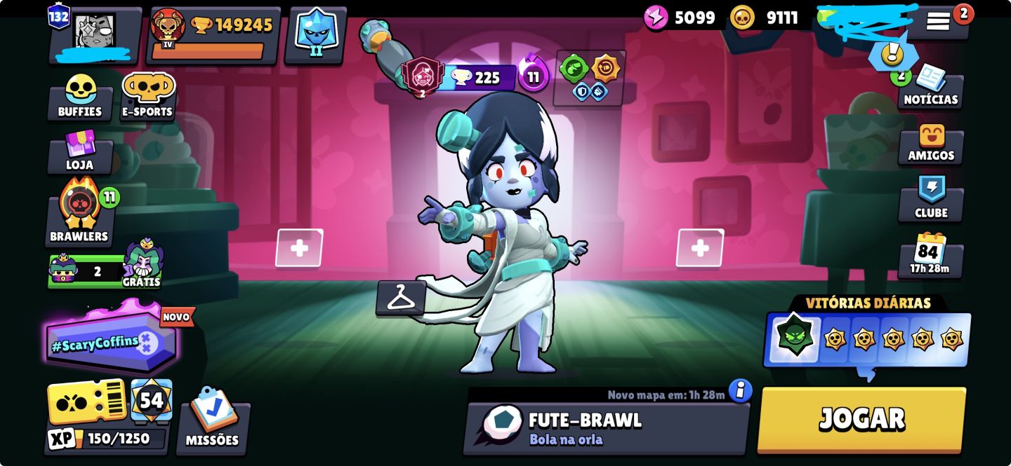 Conta de Brawl Stars Quase Full (107/108) + 149K Troféus + Mestre + Skins Raras