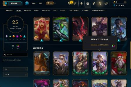 Conta no lol com skins e elo Esmeralda IV