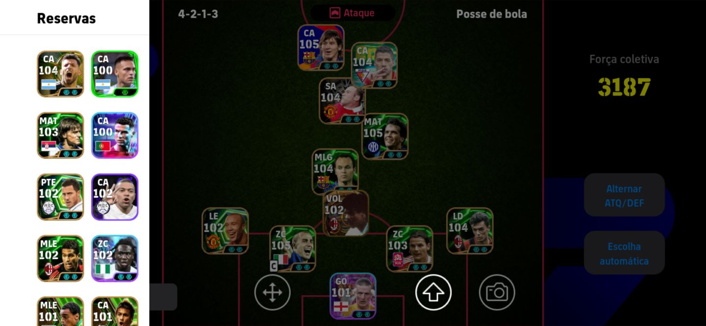 Conta Efootball Rara!! Messi do Pack, Forlan, Rijjkard, Iniesta e Mais..