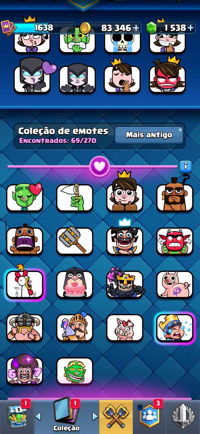 Conta clash royale 12k de troféus com todas as cartas