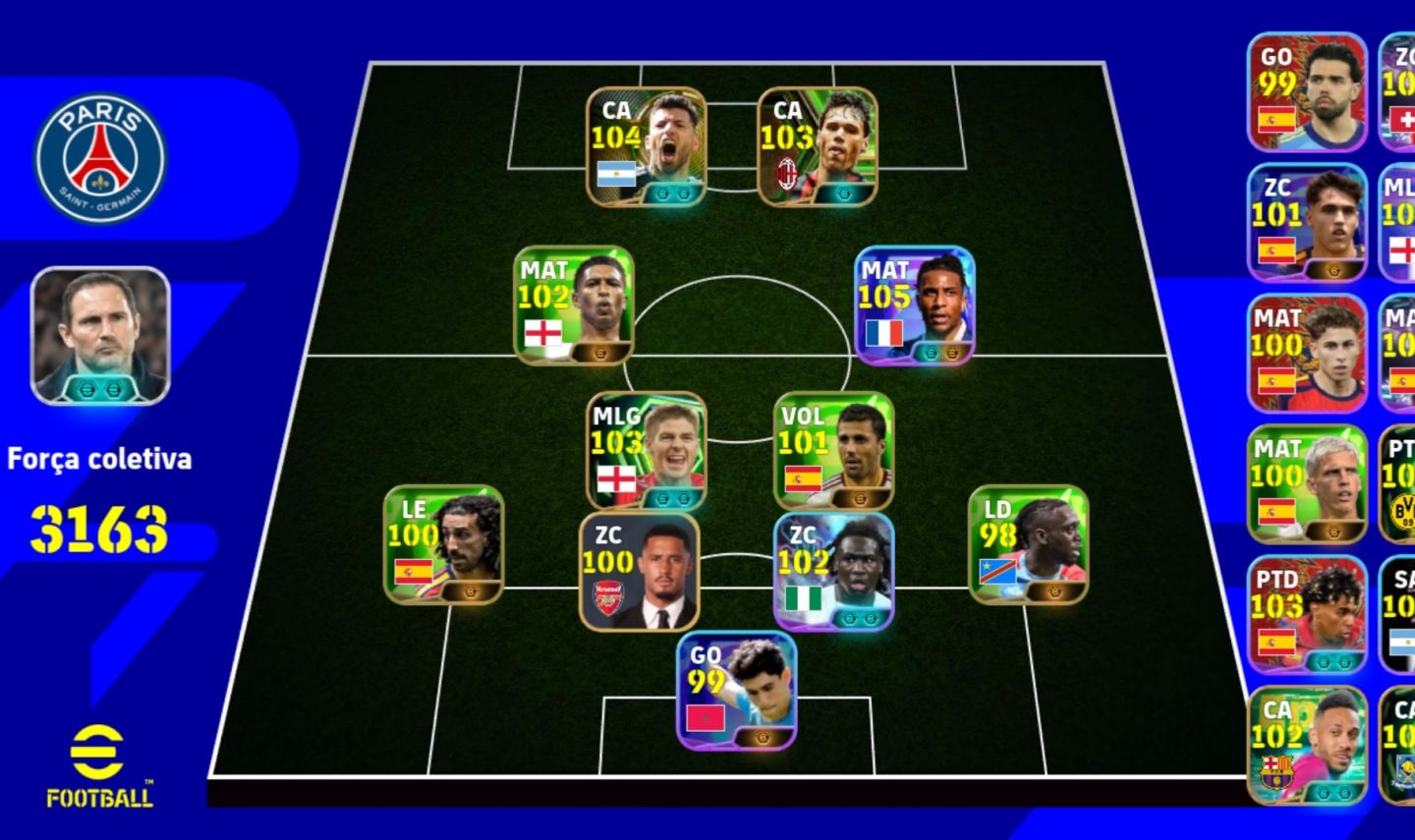 CONTA eFootball 3163 FORÇA COLETIVA + Olise 105