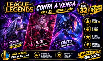 Conta LoL Nível 32 | 3 Skins / Soraka Emissária da Escuridão