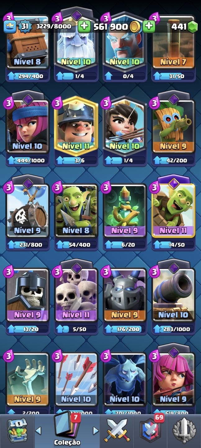 CONTA DE CLASH ROYALE ANTIGA COM MUITAS CARTAS E COM UM DOS EMOTES MAIS RAROS.
