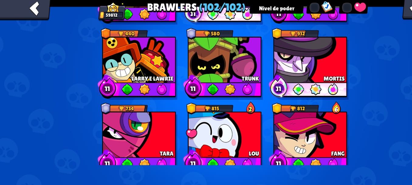 Contra BrawStars 79.6k -87 herois FULL- Fama Alienigena