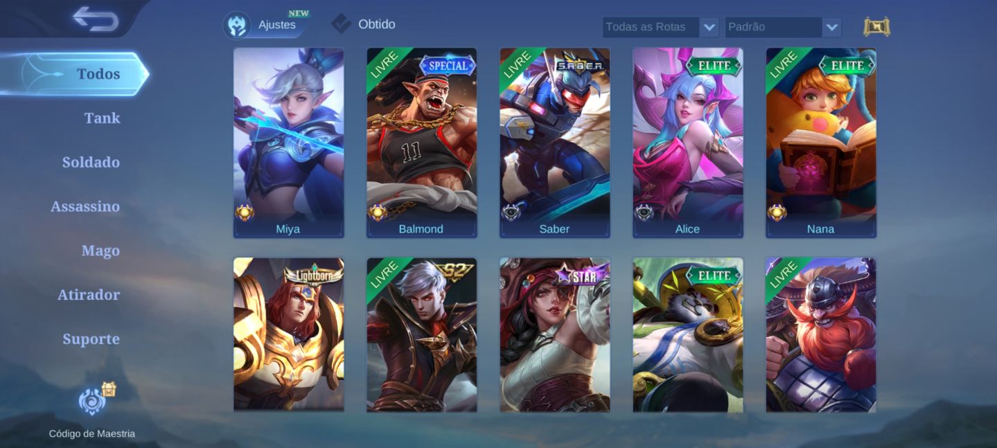 CONTA MLBB FA | 78 SKINS | NATALIA COLLECTOR | TIGREAL LIGHTBORN | 63 HERÓIS