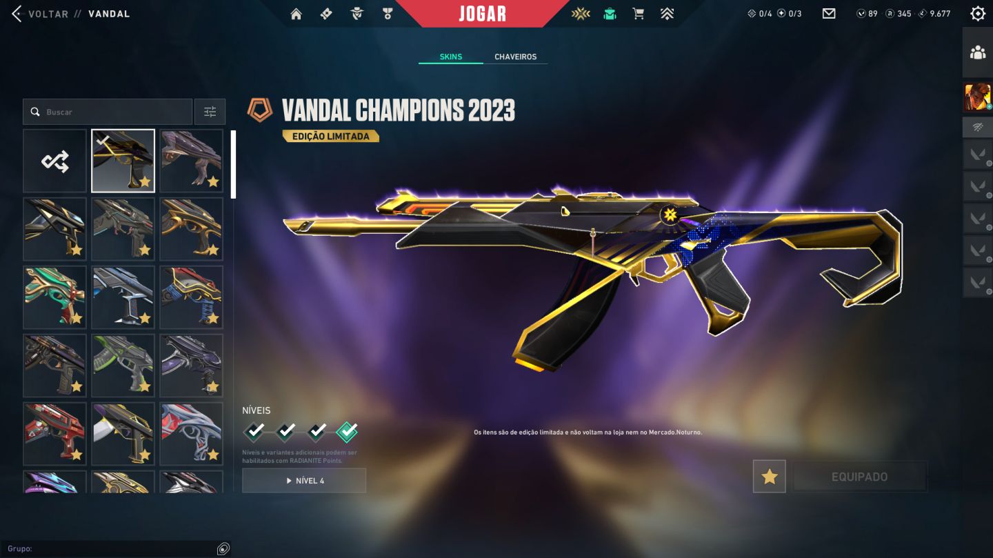 Conta Valorant | 3 Skins do champions +192 SKINS | Dima3 | Lvl338 | 4K investido