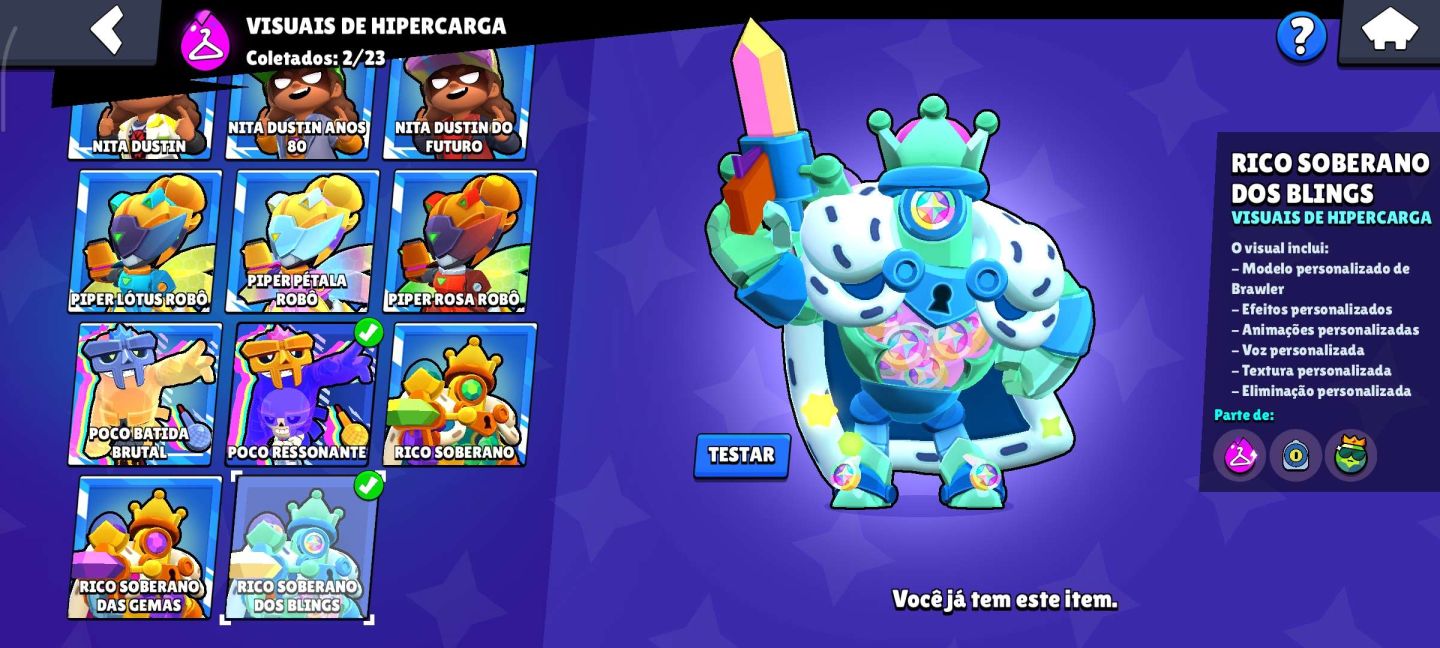 CONTA DE BRAW STARS COM MUITAS SKINS E VARIOS RECURSOS !!