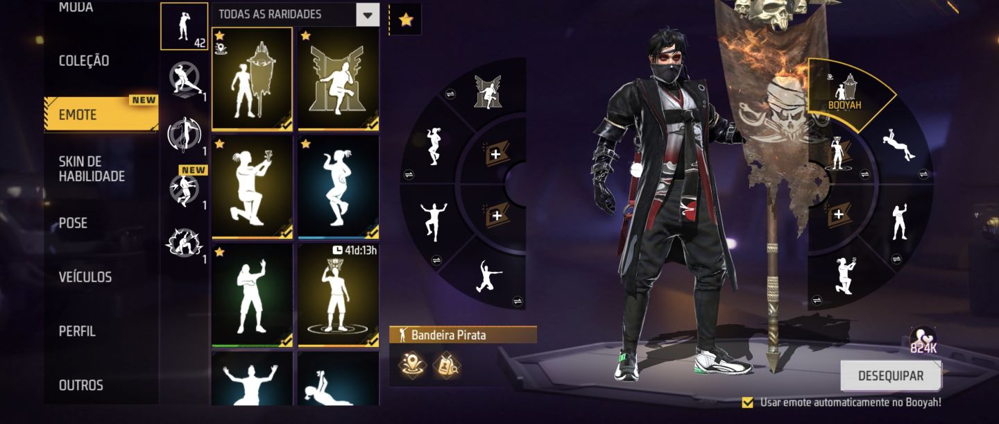 Conta de free fire com itens muito raros, preço negociável!!!!