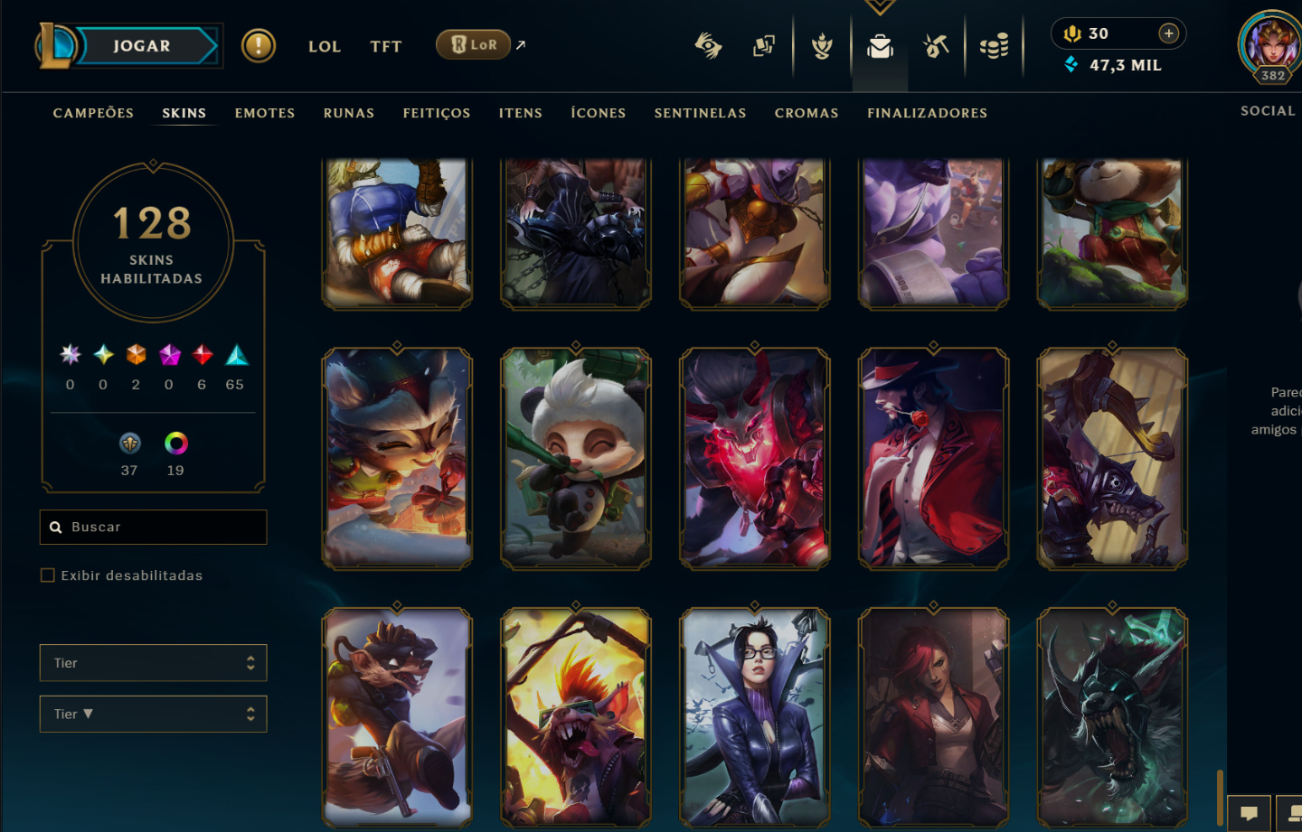 CONTA MAIN LVL 382 - PERFEITA PARA SMURF!!!