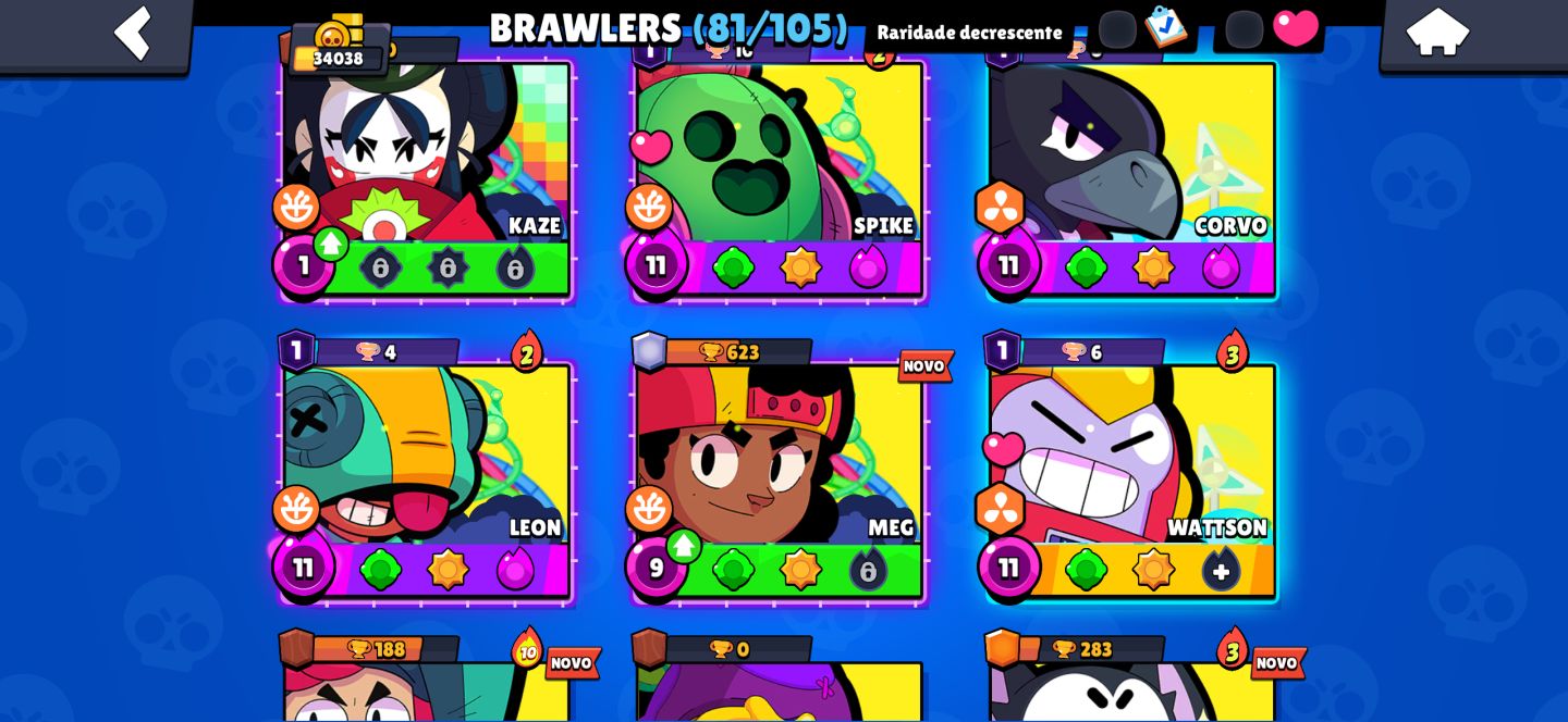 CONTA BRAWL STARS COMPLETA 35K TROFÉU(+600 gemas)