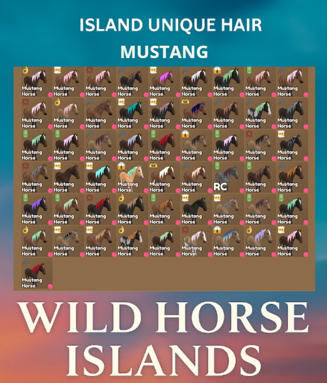 Wild Horse Islands Varias Raças e Cabelos de Iuhs