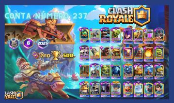 Contas de clash Royale upadas com cartas bem encaminhadas e com Vários troféus.