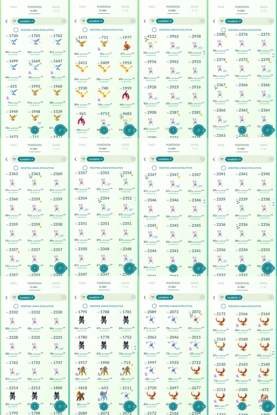 CONTA LV70 DE 2019 32M DE DUST SHUNDOS RAROS LENDARIOS SHINYS FUNDO - POKEMON GO