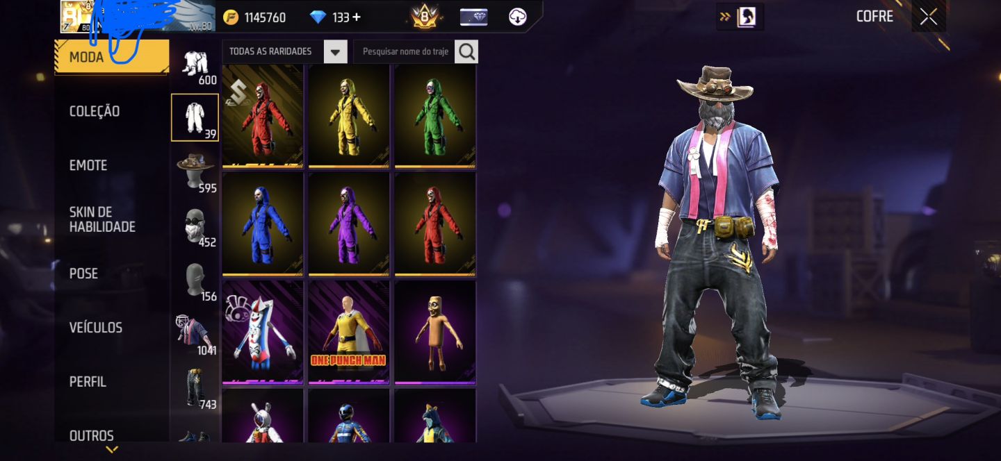 Conta de Free Fire Level 80