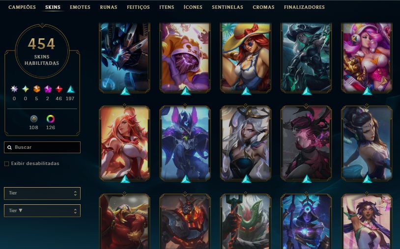 Conta do lol com 454 Skin