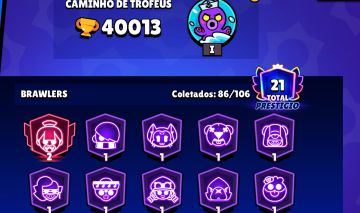 Conta de brawl Star com 40.000 troféus e 86 brawles